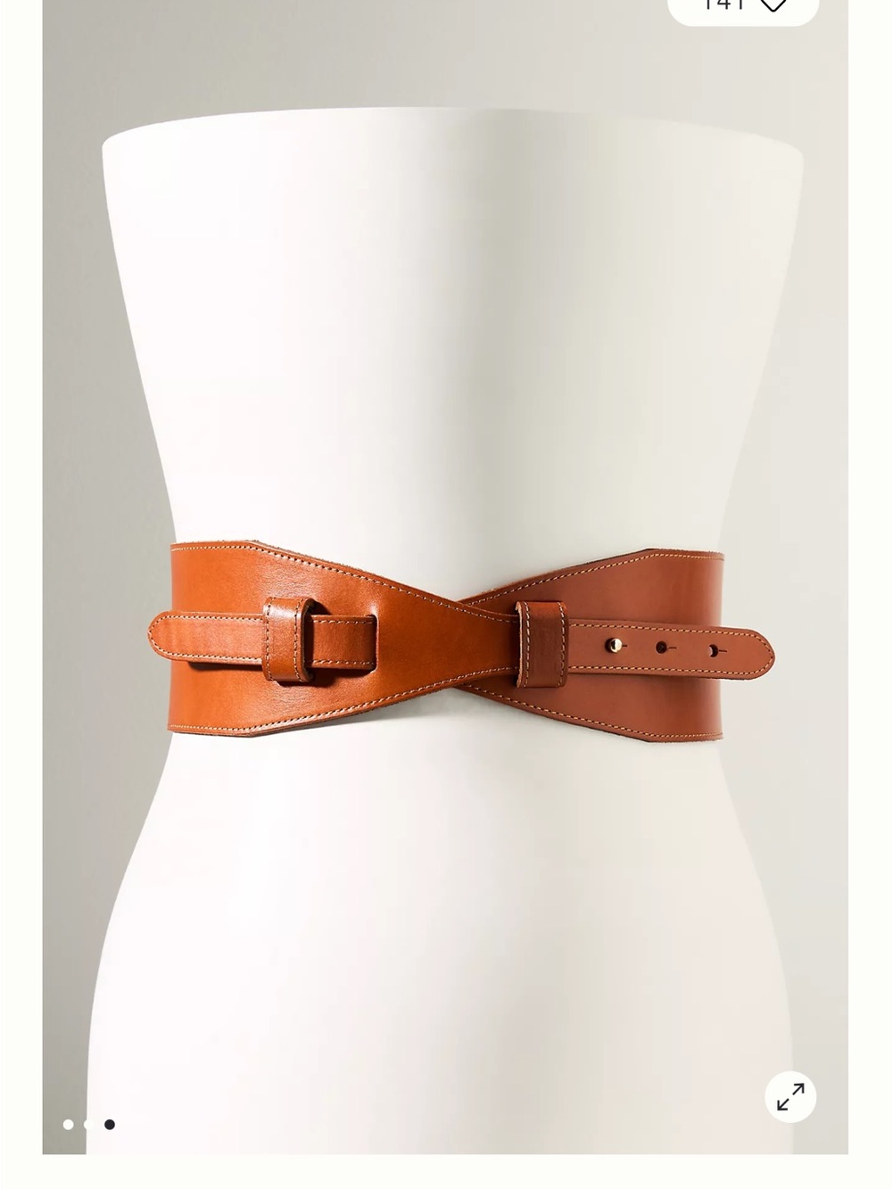 Anthropologie | Leather Curved Waist Belt